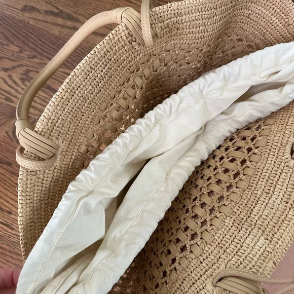 Sezane Justine Basket Bag Raffia leather sand - Picture 5 of 7